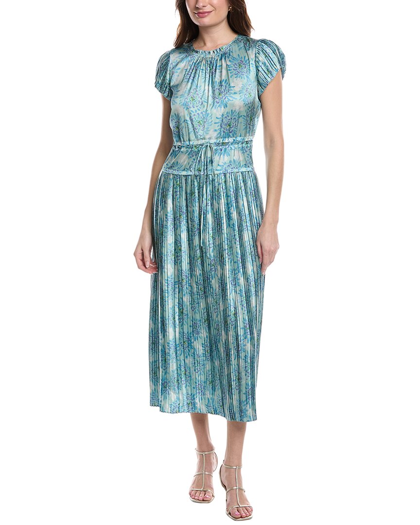 REBECCA TAYLOR REBECCA TAYLOR ASTERA FLEUR PLEATED MIDI DRESS
