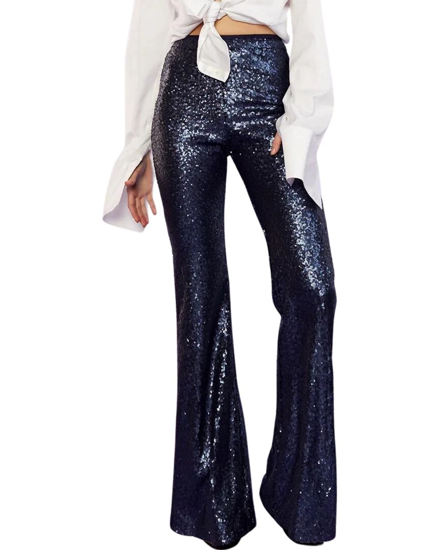 Shop Cynthia Rowley Sequin Trouser In Blue