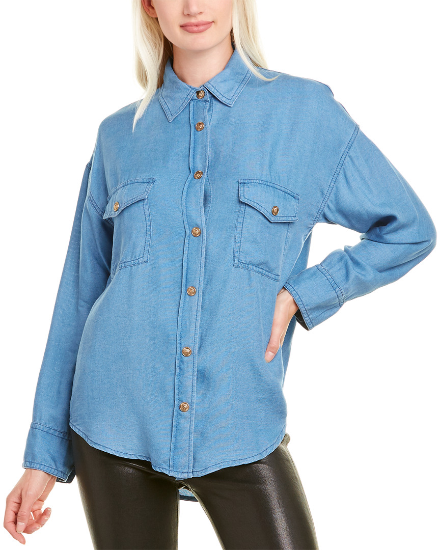Image of The Kooples Oversized Linen Shirt