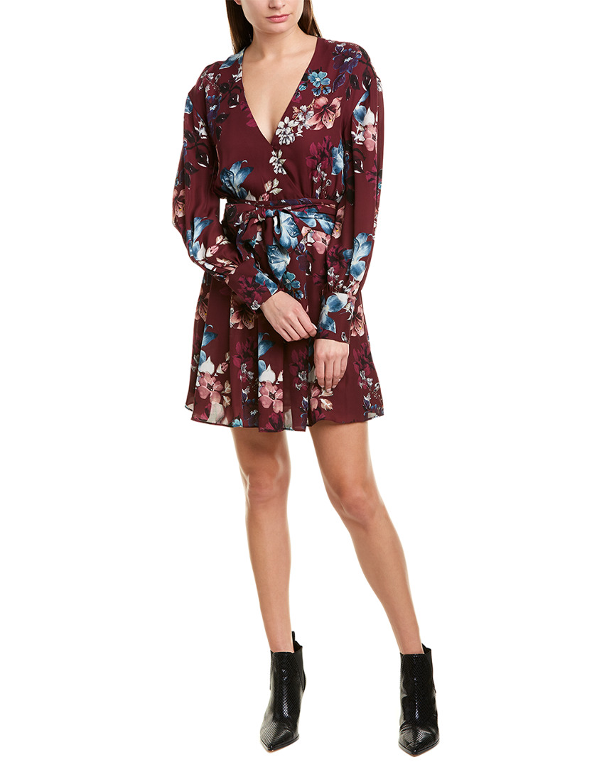 Image of Nicholas Floral Wrap Silk Mini Dress