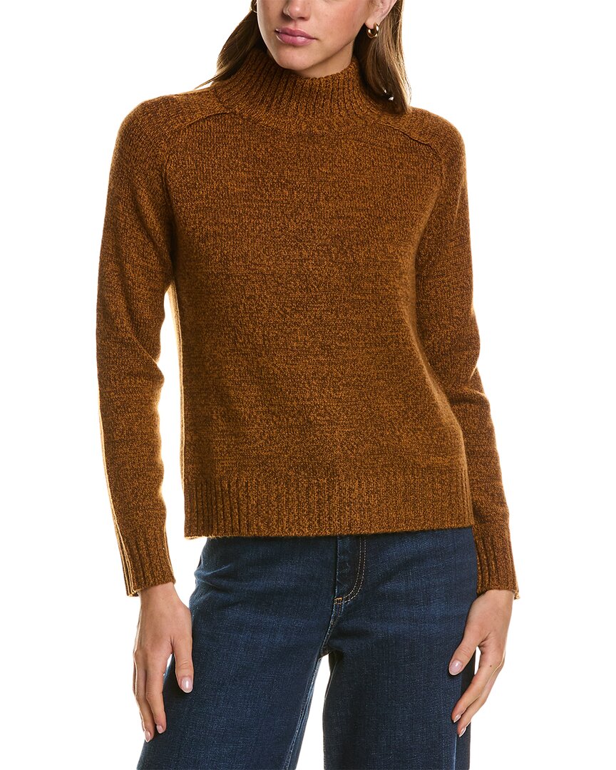 Hannah Rose Turtleneck Wool & Cashmere-blend Sweater In Brown