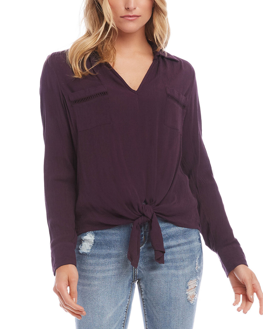 Image of Karen Kane Lace Inset Tie-Top