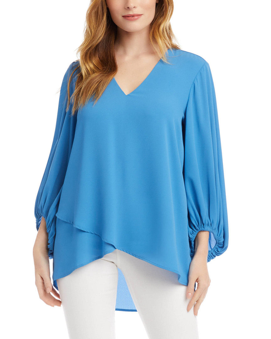 Image of Karen Kane Crossover Blouson Sleeve Top