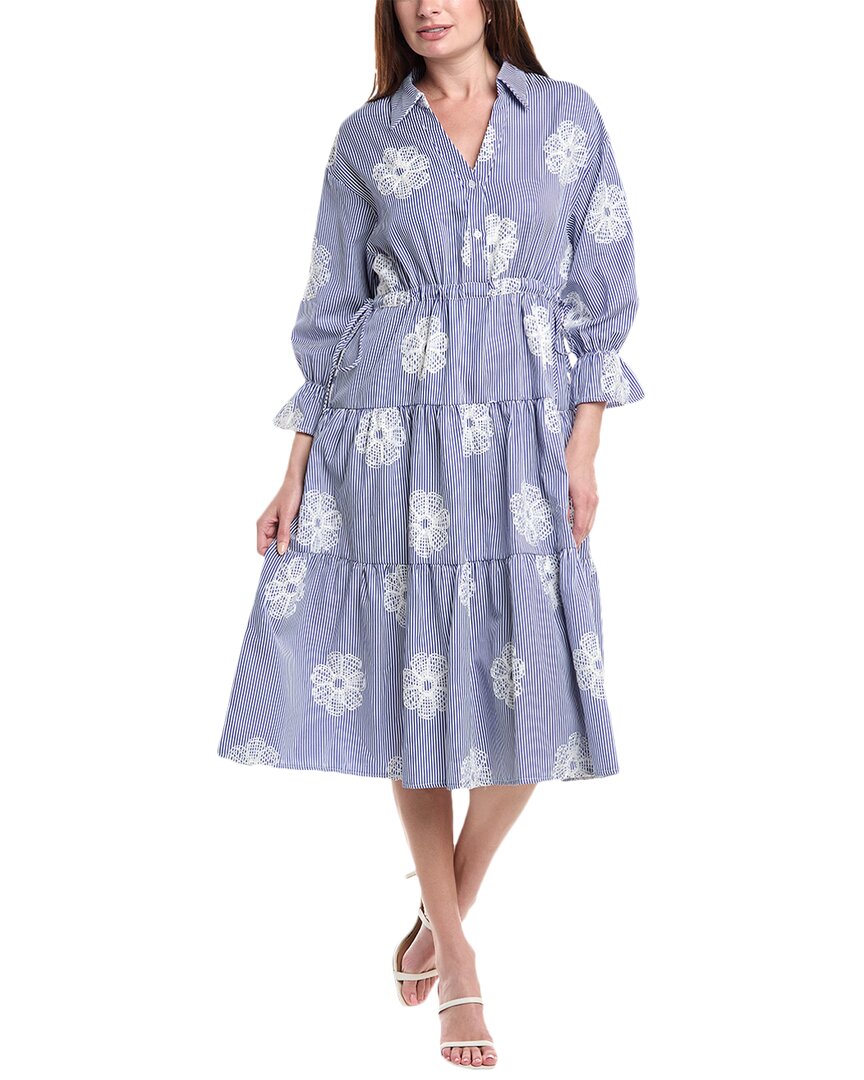 Gracia Embroidered Tiered Midi Dress