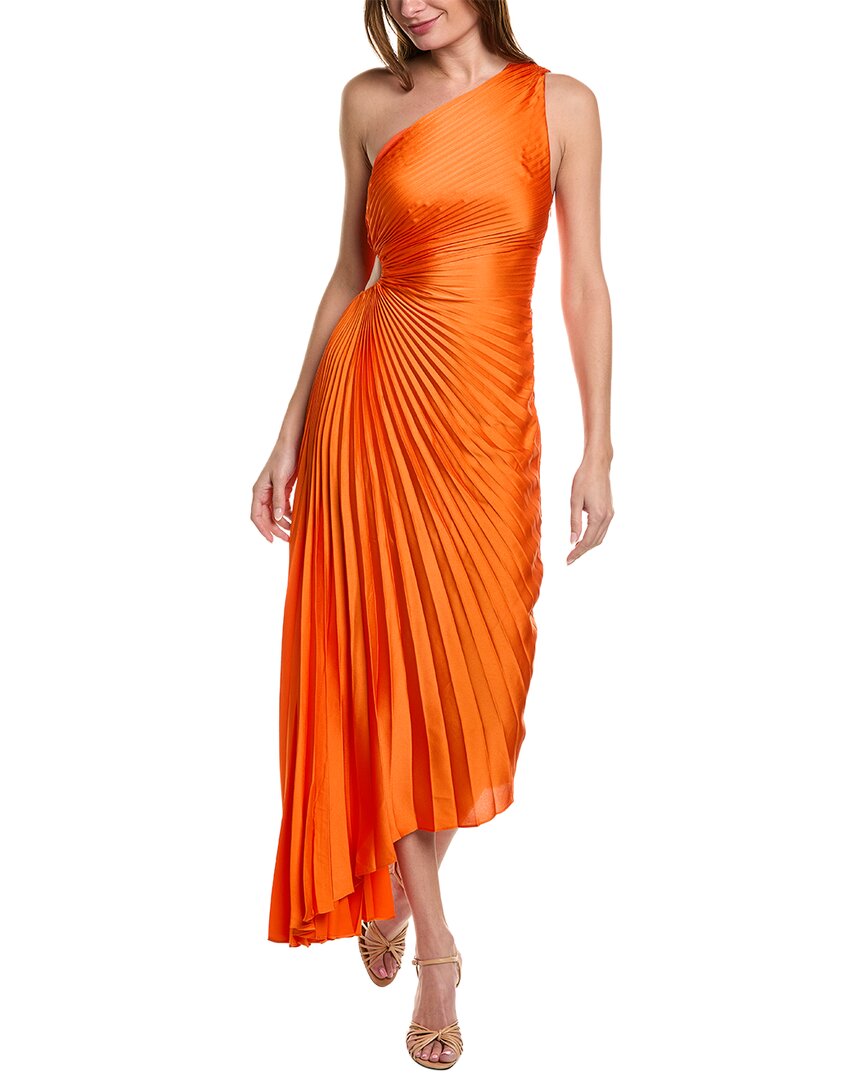 Pre-owned A.l.c . Delfina Midi Dress Women's In Orange