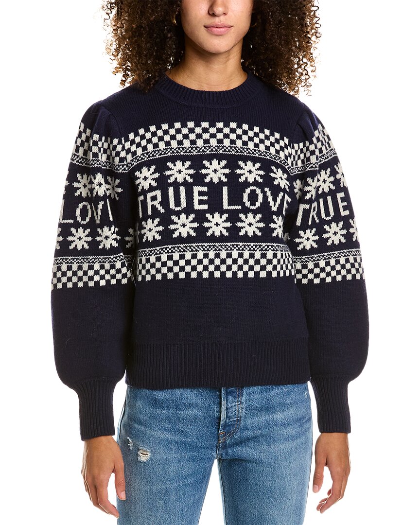 Shop Sandro True Love Wool-blend Sweater In Blue