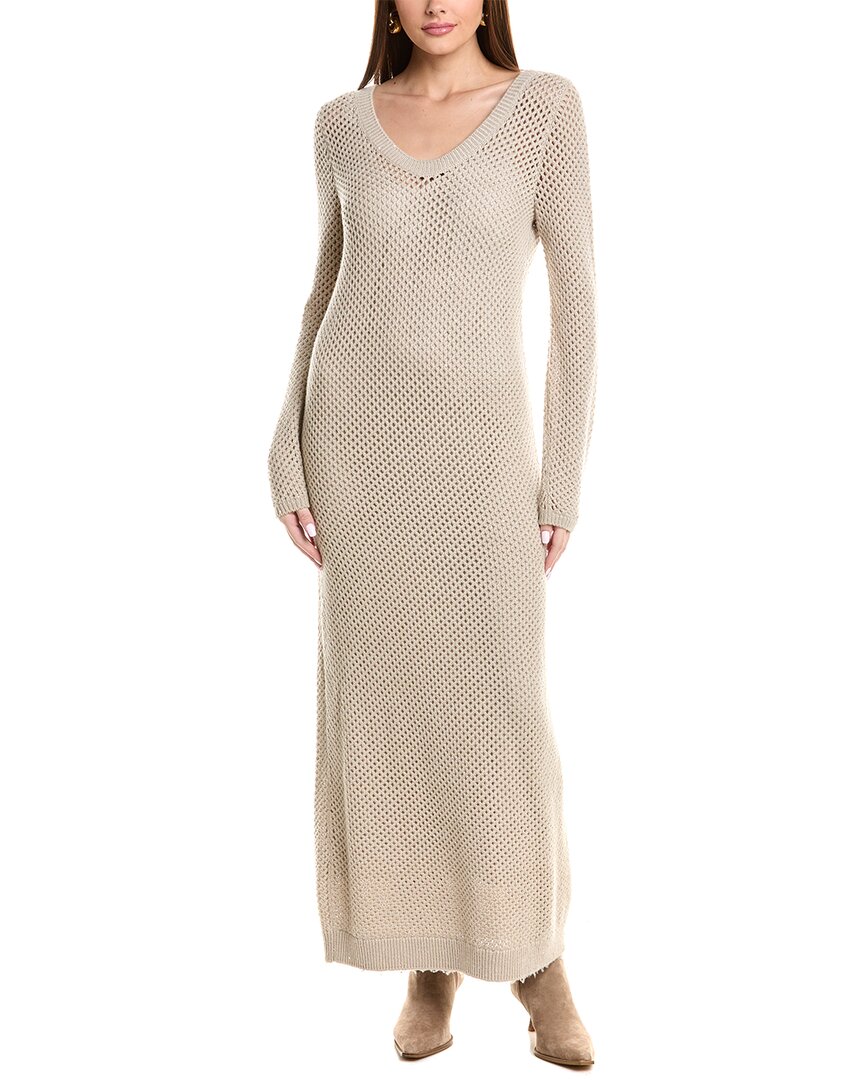 Brunello Cucinelli Woman Midi Dress Beige Size M Cashmere, Polyamide, Polyester In Beige