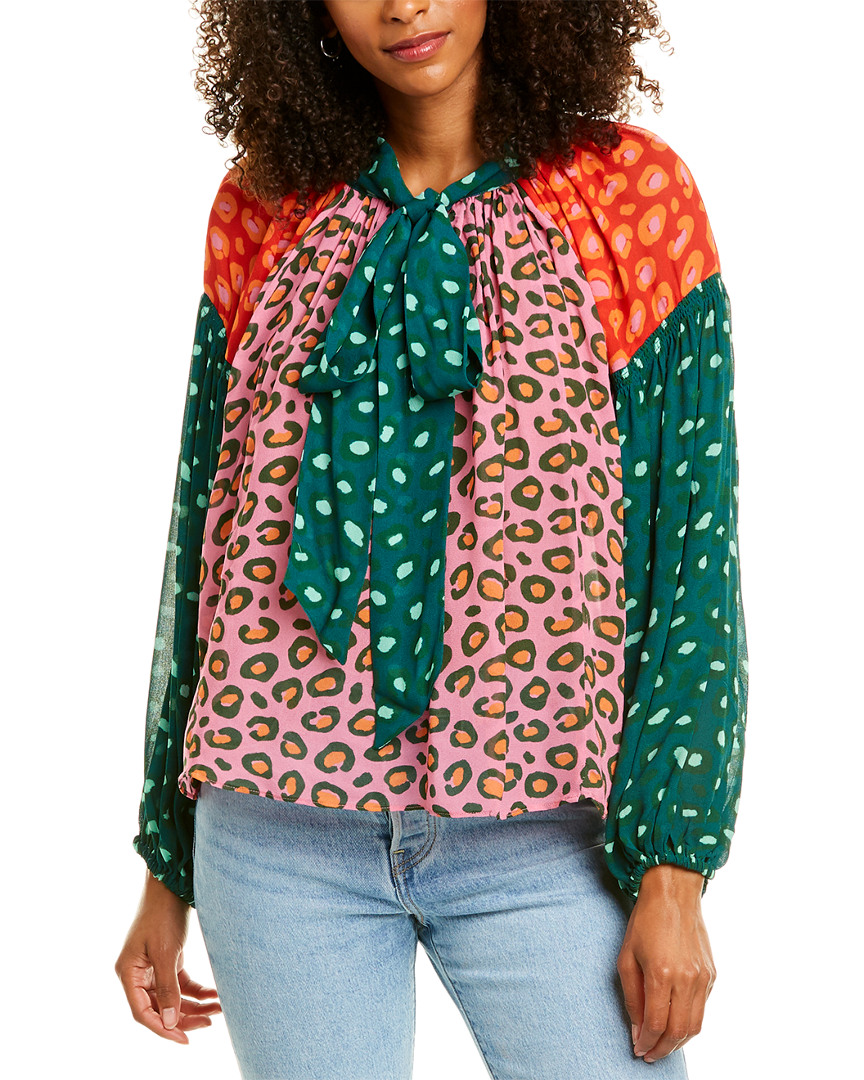 Image of Farm Rio Mixed Leopard Blouse