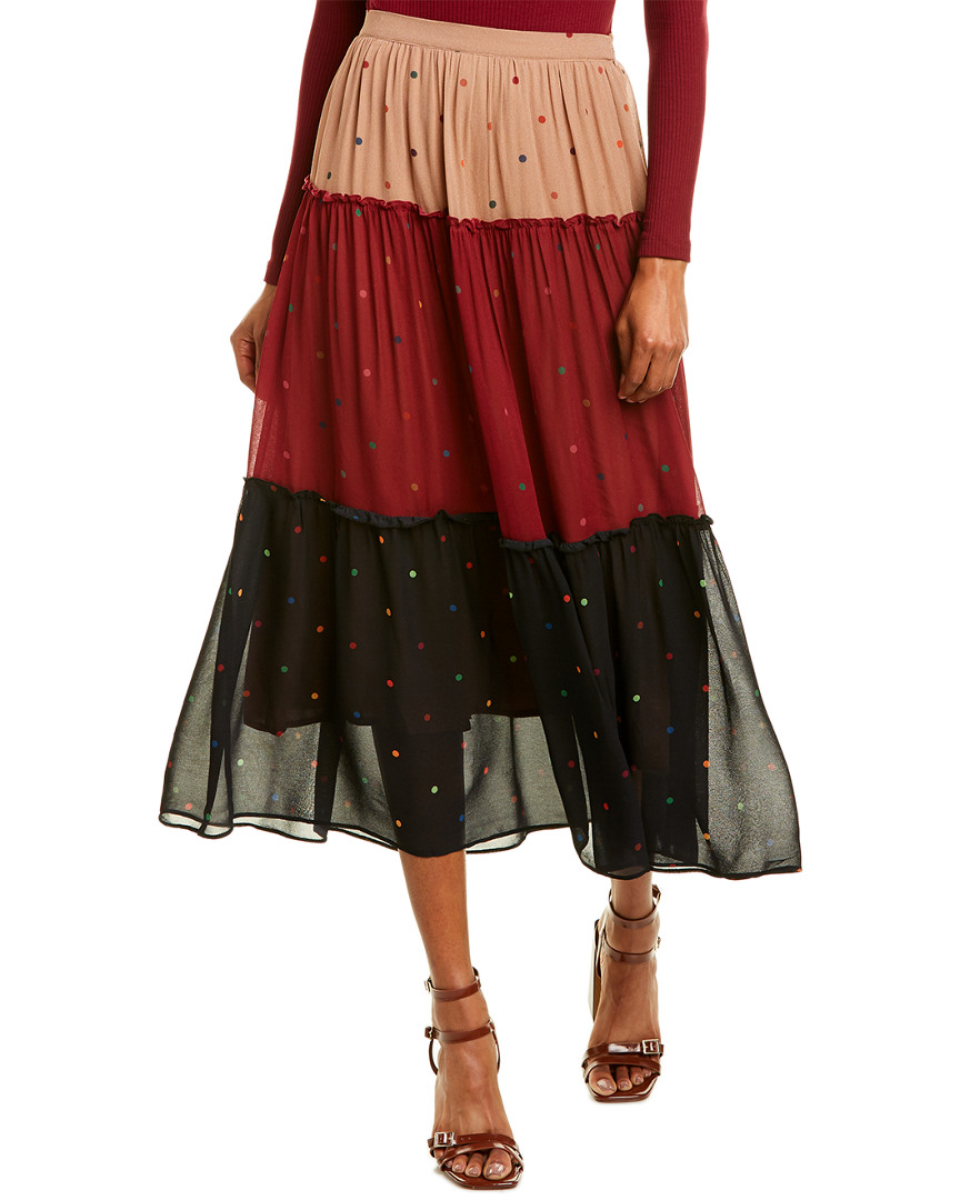 Image of Farm Rio Mixed Dot Maxi Skirt