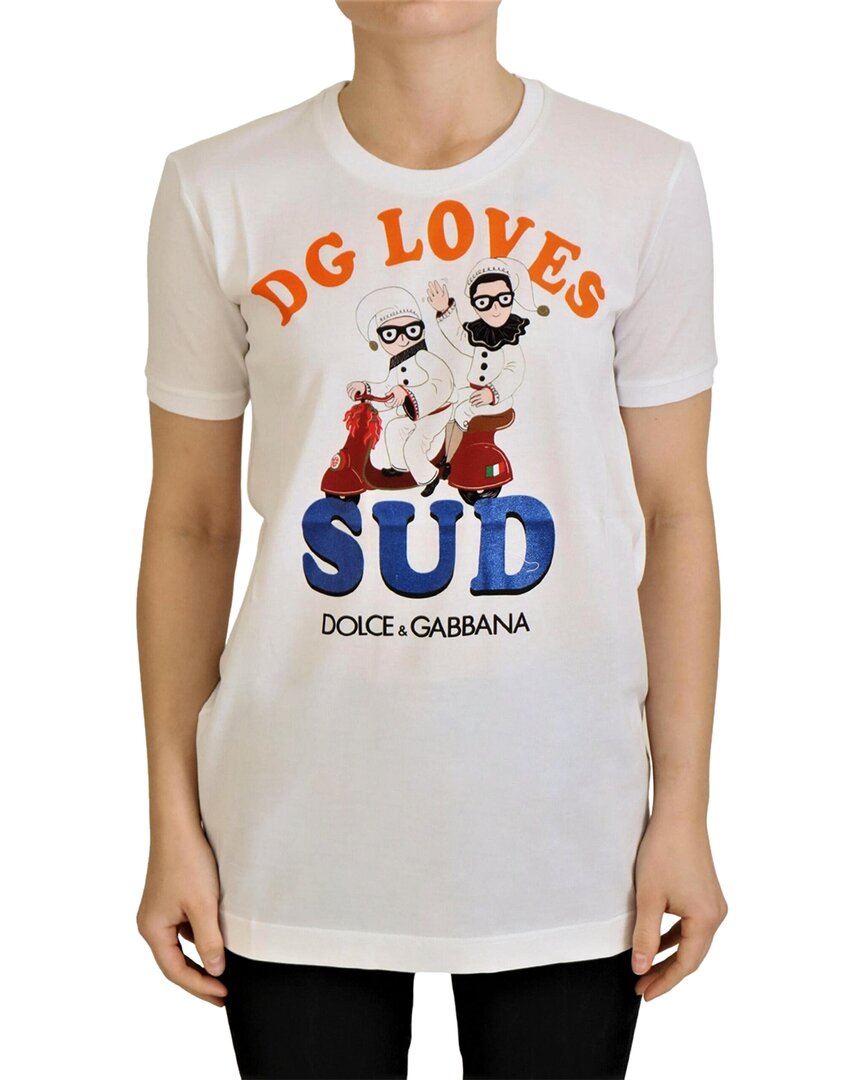 Shop Dolce & Gabbana White Cotton Dg Loves Sud Women's
