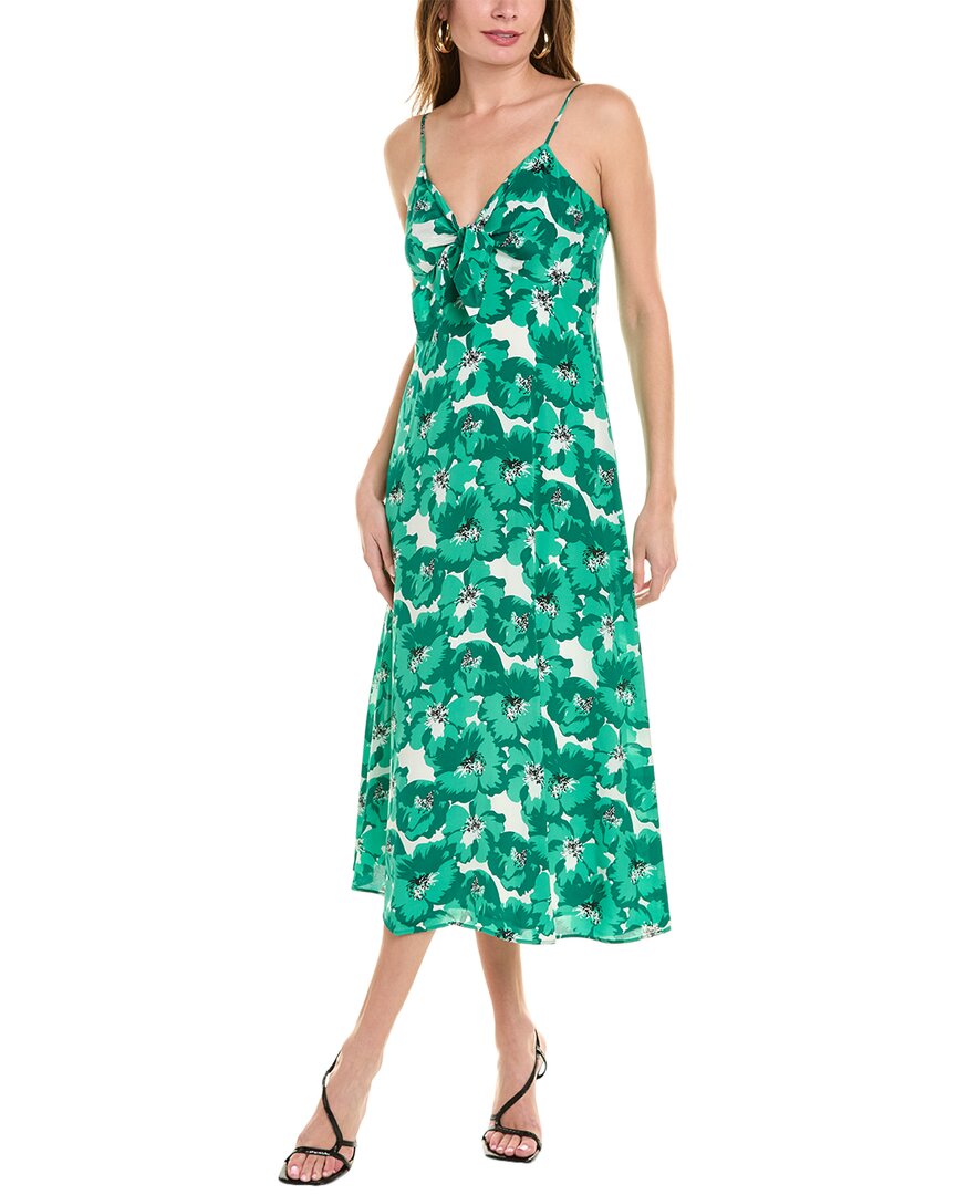 Shop The Kooples Summer Party Silk Maxi Dress In Green