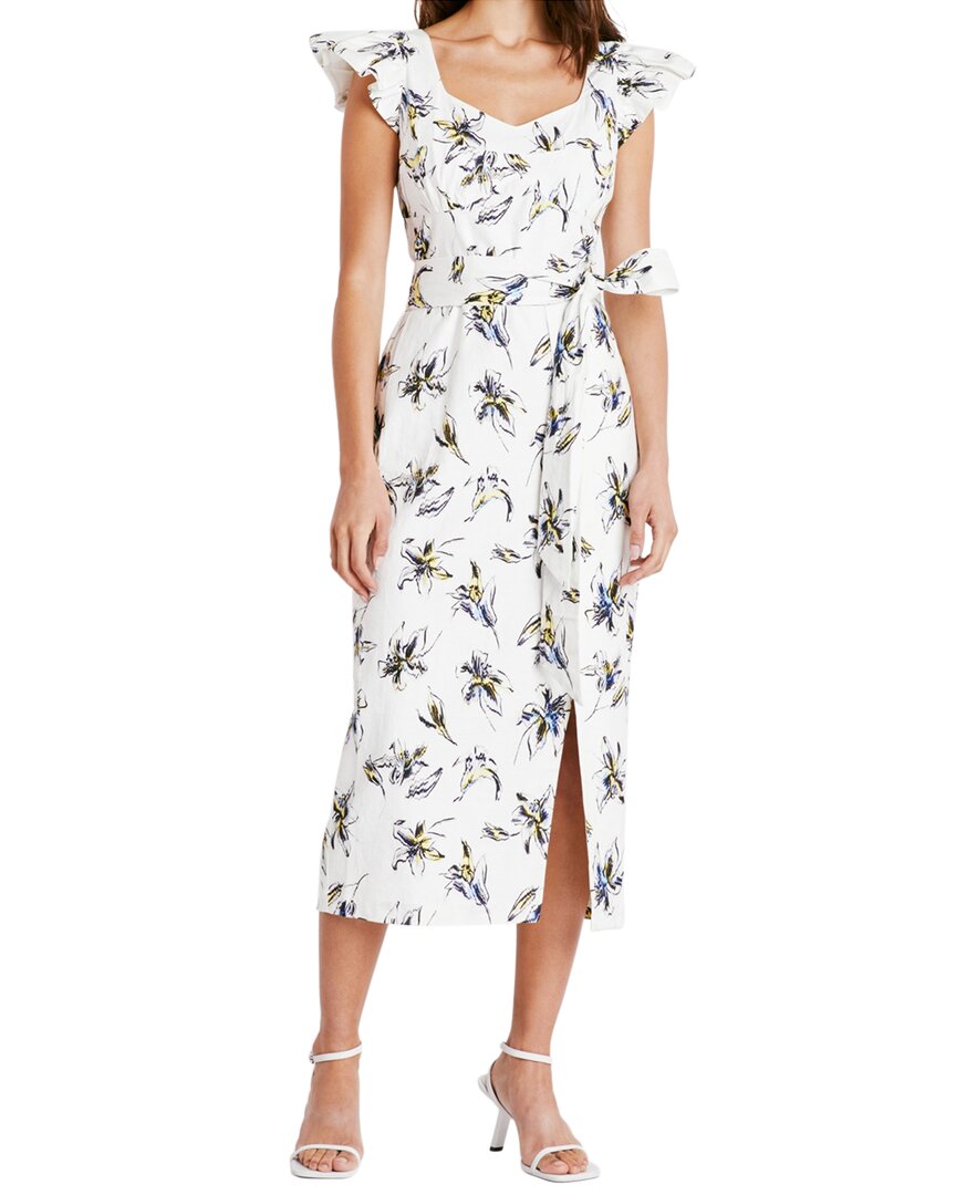 Shop Tanya Taylor Alyna Linen-blend Midi Dress