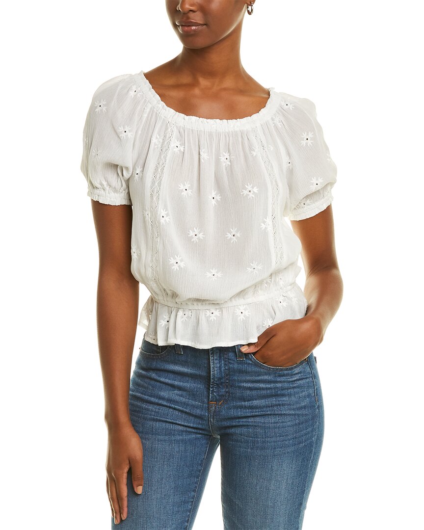 Image of .STATE Embroidered Gauze Top