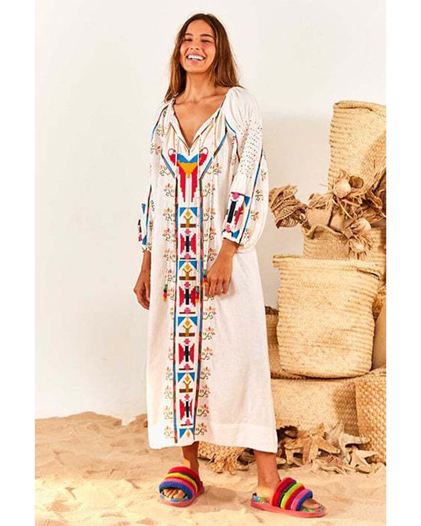 Shop Farm Rio Macaw Linen-blend Maxi Dress