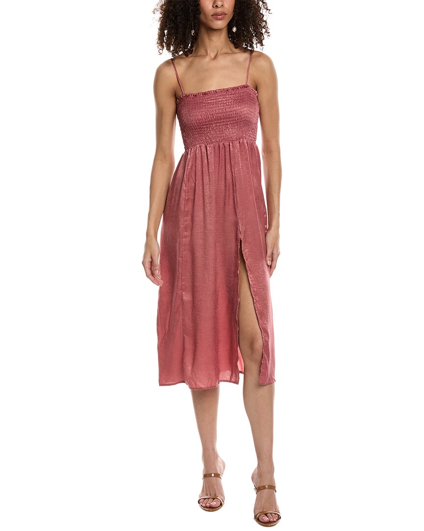 Shop Aiden Smocked Midi Dress In Pink