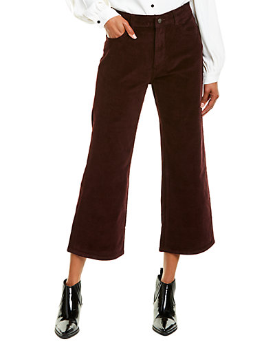 Rue La La — DL1961 Premium Denim Hepburn Garnet Red High-Rise Wide Leg Jean