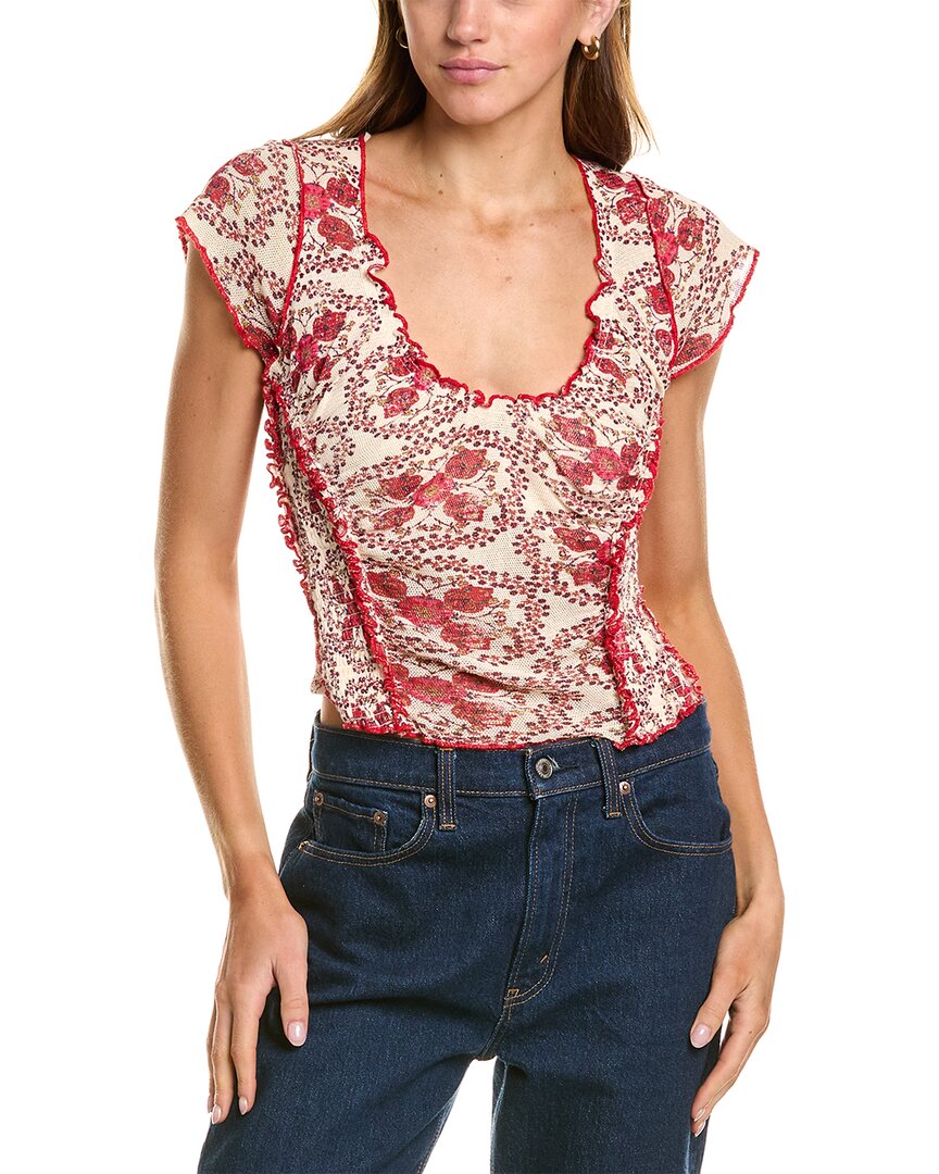 Free People Oh My Baby Crop Mesh T-shirt