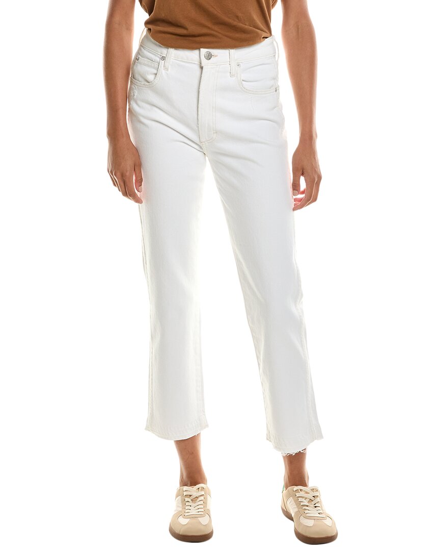 Amo Denim Amo Chloe Released Hem White Sand Crop Jean In White