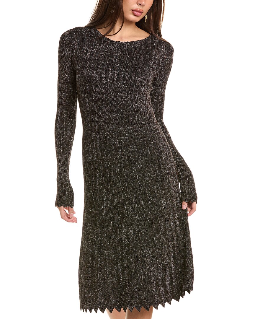 Shop Elie Tahari Lurex Knit Midi Dress In Metallic