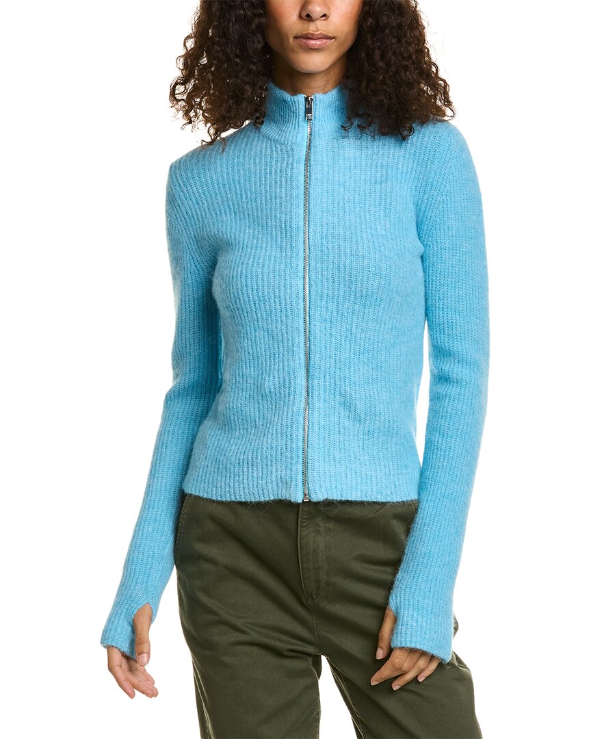 GANNI GANNI ZIP ALPACA & WOOL-BLEND CARDIGAN
