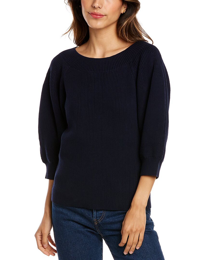 Shop Rebecca Taylor Puff Sleeve Sweater In Blue