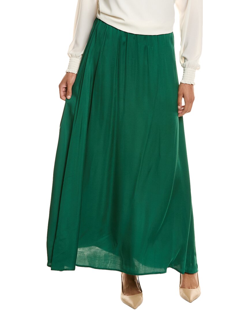 Donni . Silky Simple Slip Skirt In Green