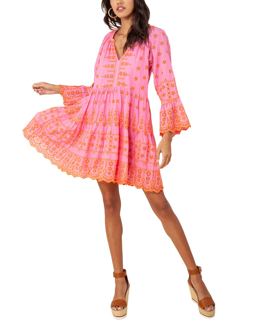 Hale Bob Solid Tiered Dress In Pink