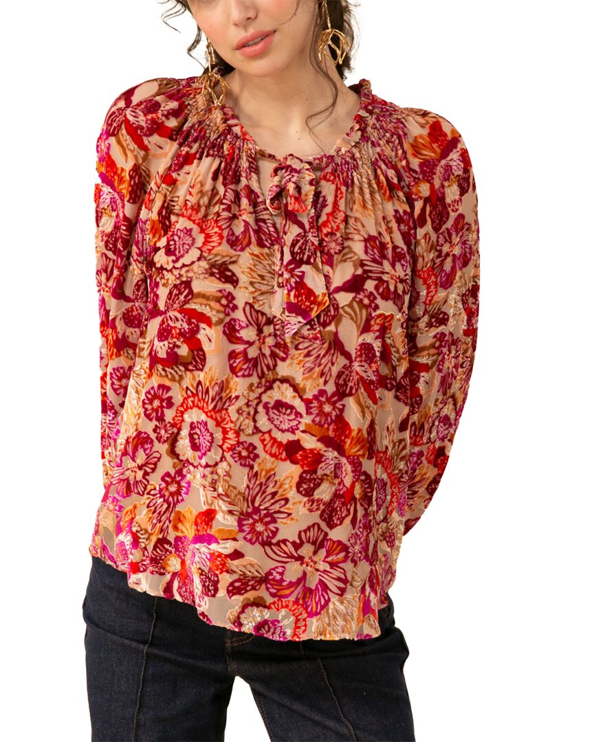 Hale Bob Velvet Burnout Silk-blend Top