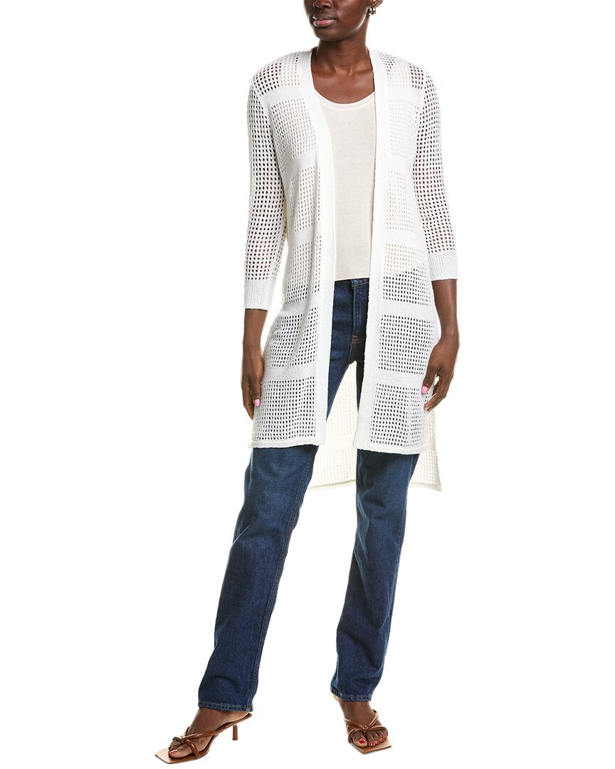 Joseph Ribkoff Open Knit Cardigan In White
