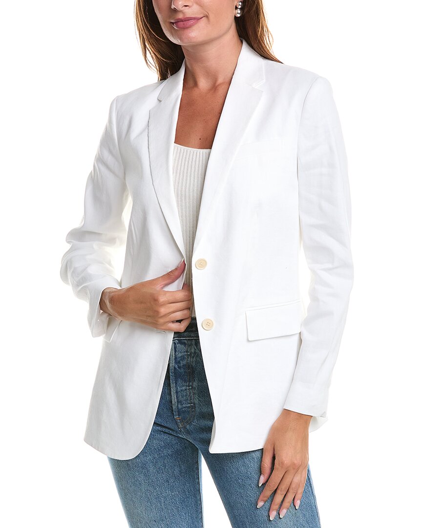 THEORY THEORY ROLLED SLEEVE LINEN-BLEND BOYFRIEND JACKET