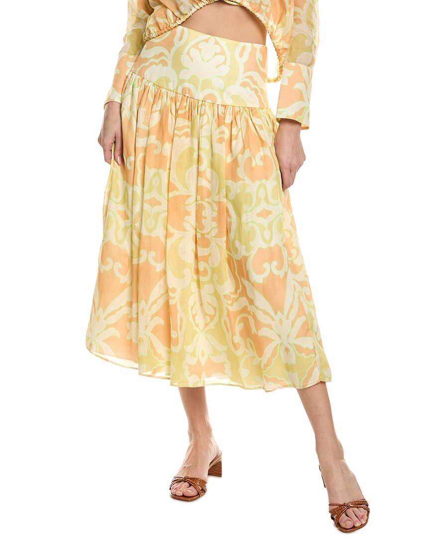 Alexis Maeve Midi Skirt In Orange