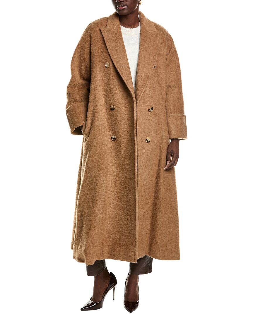 Max Mara Caronte Doppelreihiger Mantel Aus Kamelhaar In Brown
