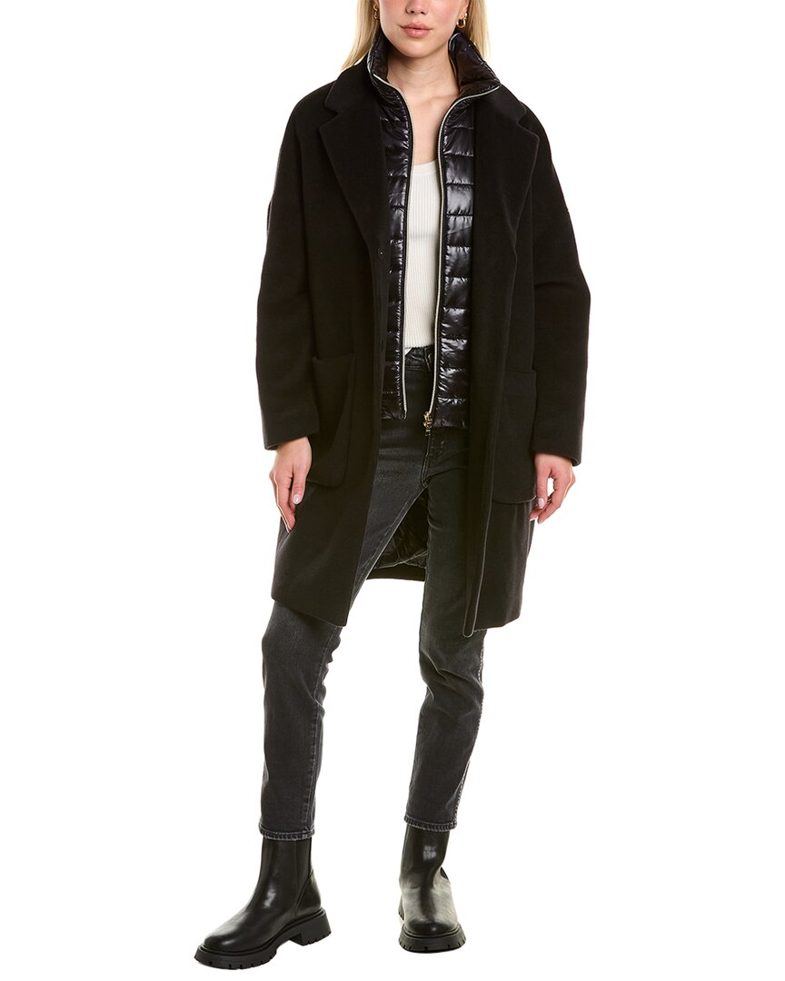 Shop Herno Alpaca & Wool-blend Coat In Black