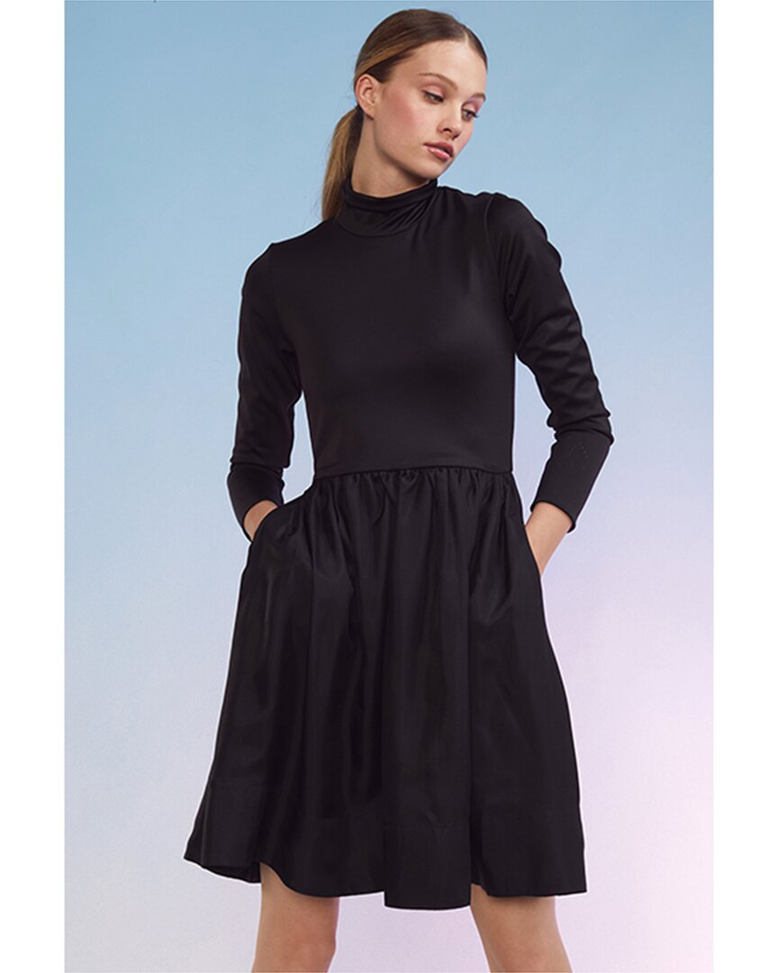 Shop Cynthia Rowley Chase Silk Dress In Black