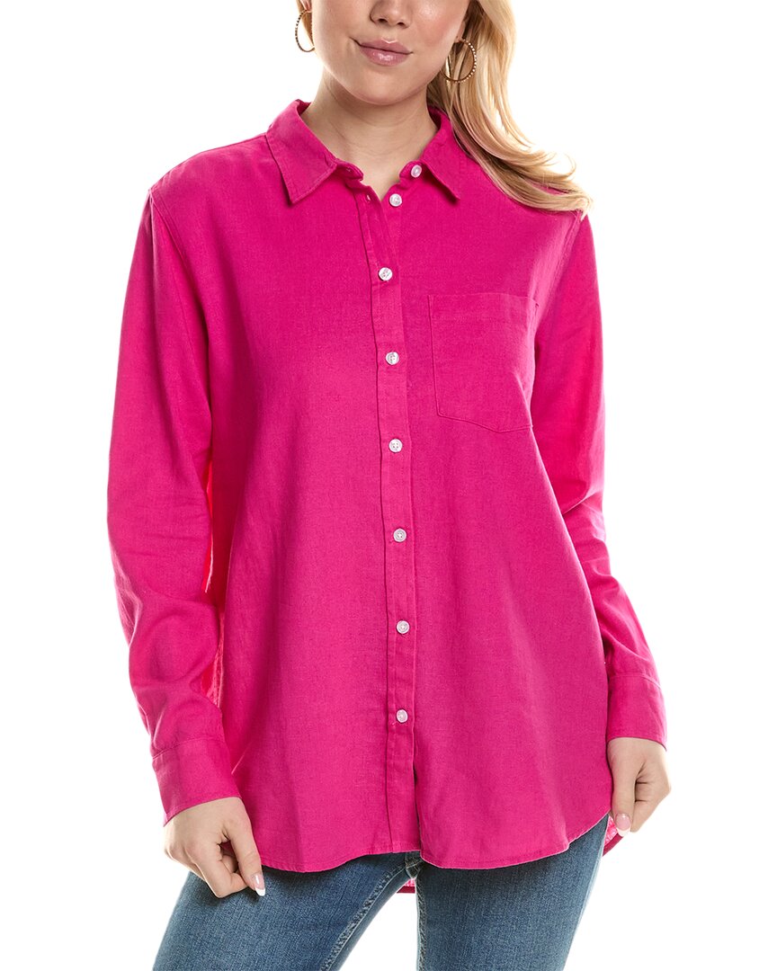 Shop Three Dots Linen-blend Button-up Shirt