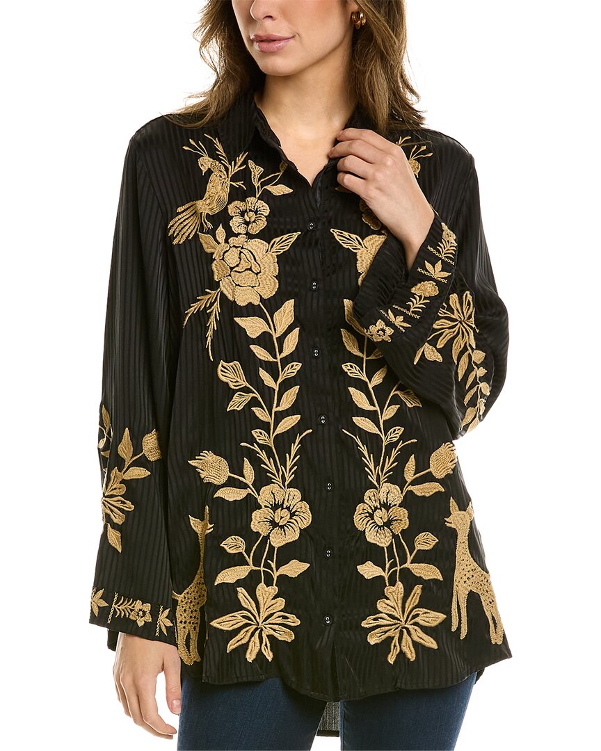 Johnny Was Plus Size Liliana Printed Silk Western Shirt