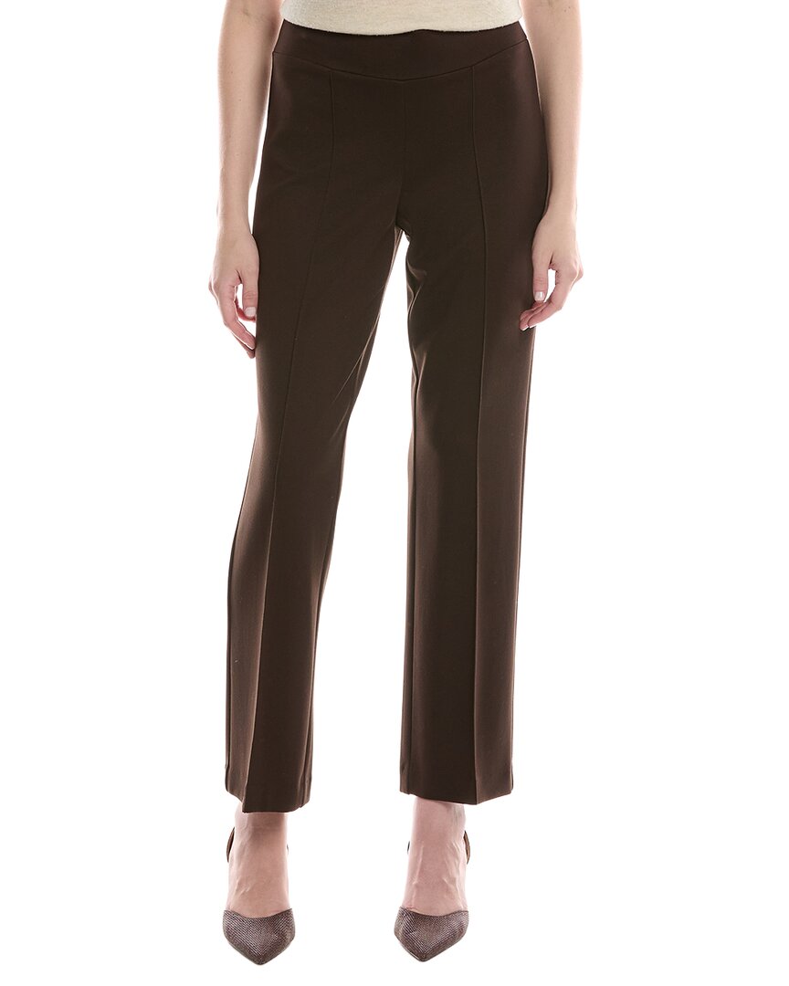 Jones New York Pintuck Pull-on Straight Leg Pants In Brown