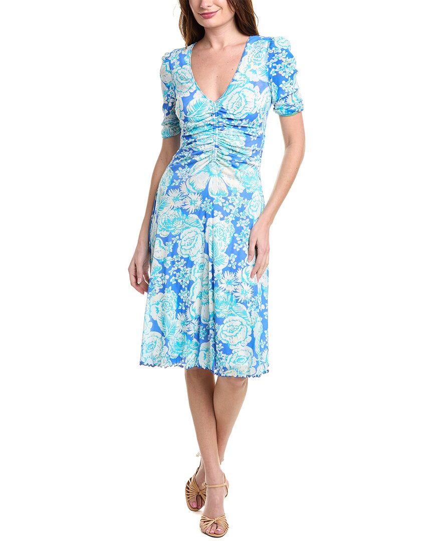 Diane Von Furstenberg Koren Reversible Midi Dress In Blue