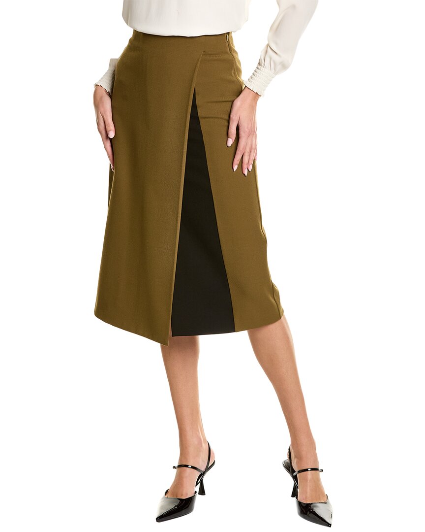 Shop Piazza Sempione Wool-blend Pencil Skirt In Green