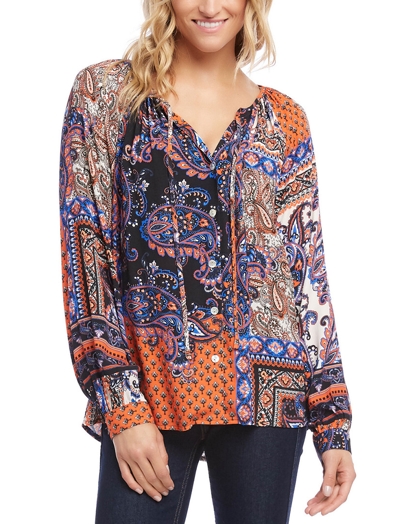 Image of Karen Kane Button Up Peasant Top