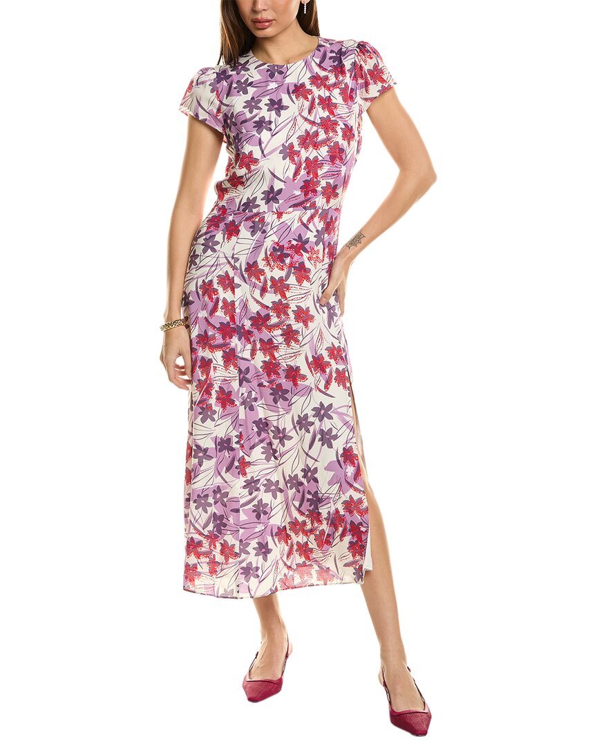 Reiss Livia Midi Dress In Pink