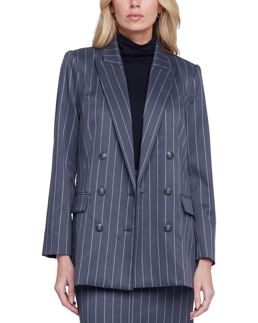 L Agence Aimee Womens Pinstripe Suit Separate Double-breasted Blazer