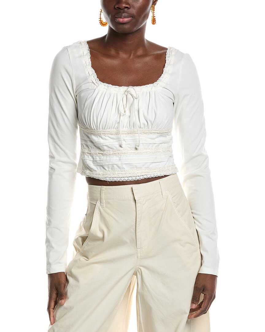 Free People Scarlet Smocked Top In White