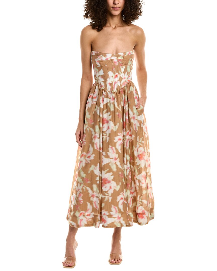 Bardot Lola Corset Midi Dress In Pink