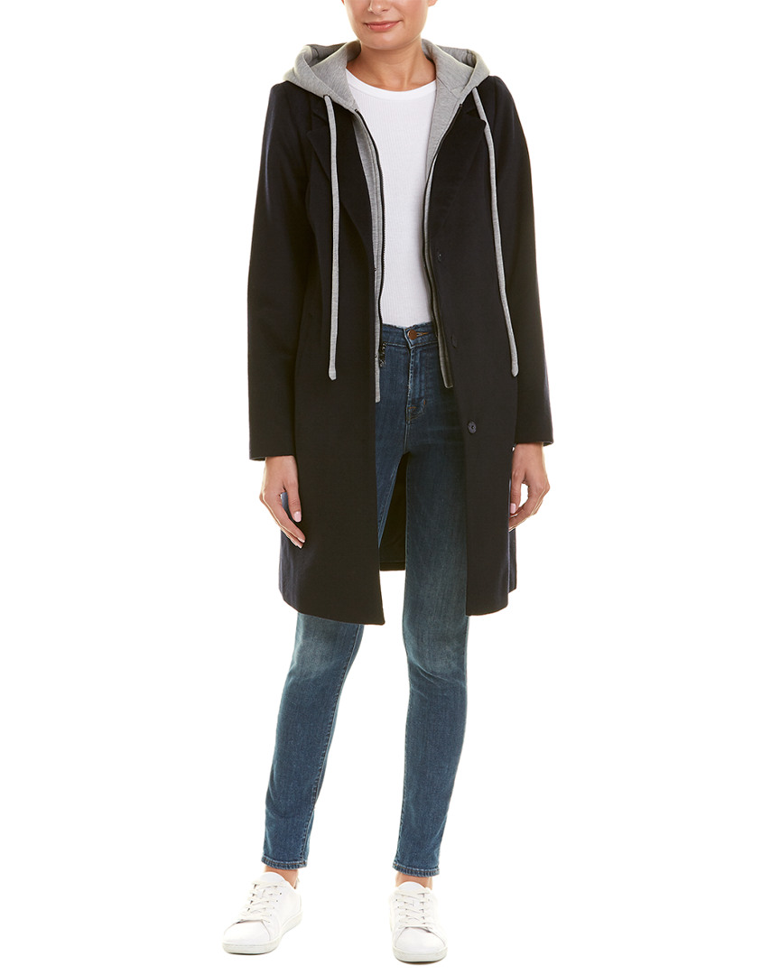 Image of RACHEL Rachel Roy Wool-Blend Hoodie Coat