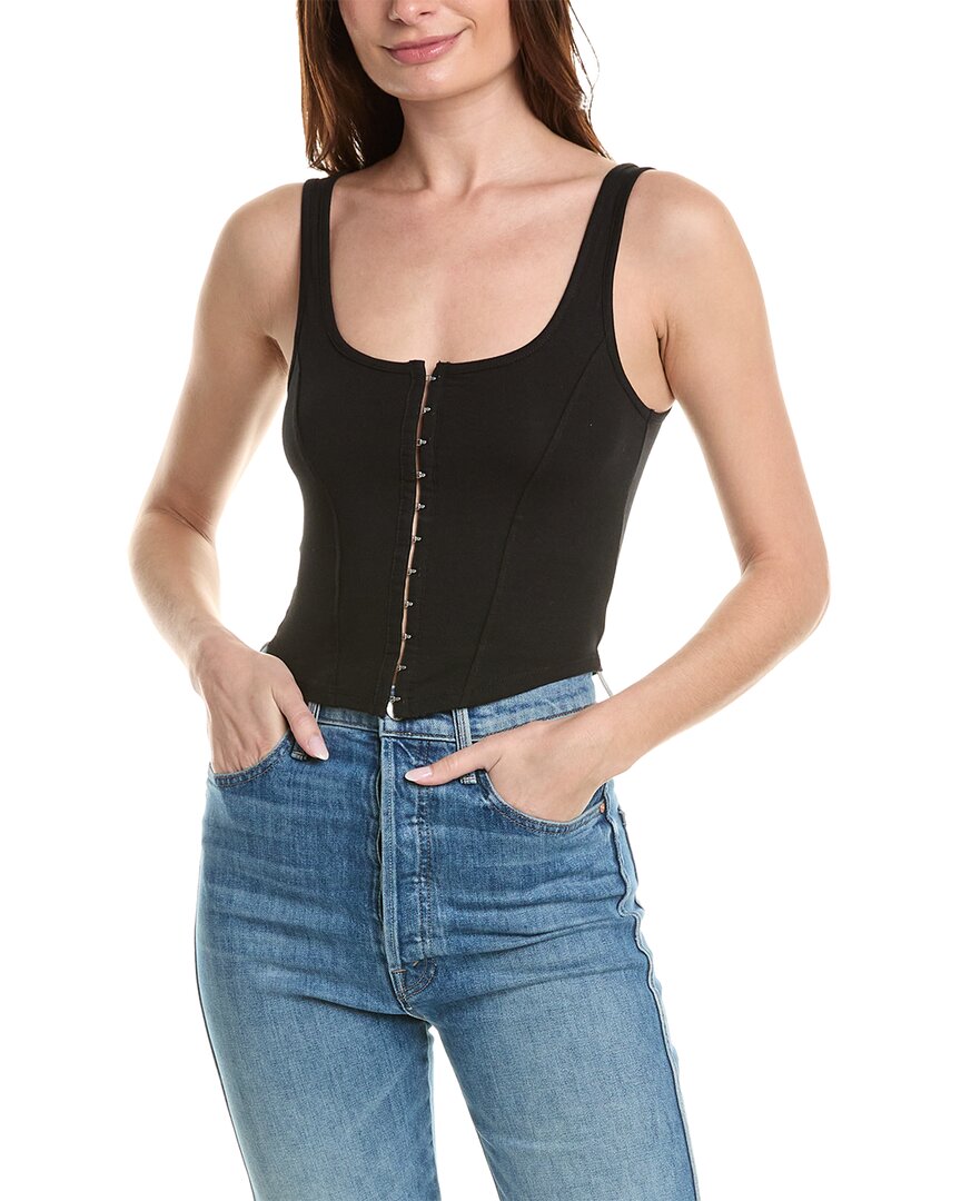 Shop Brook + Lynn Corset Knit Top In Black