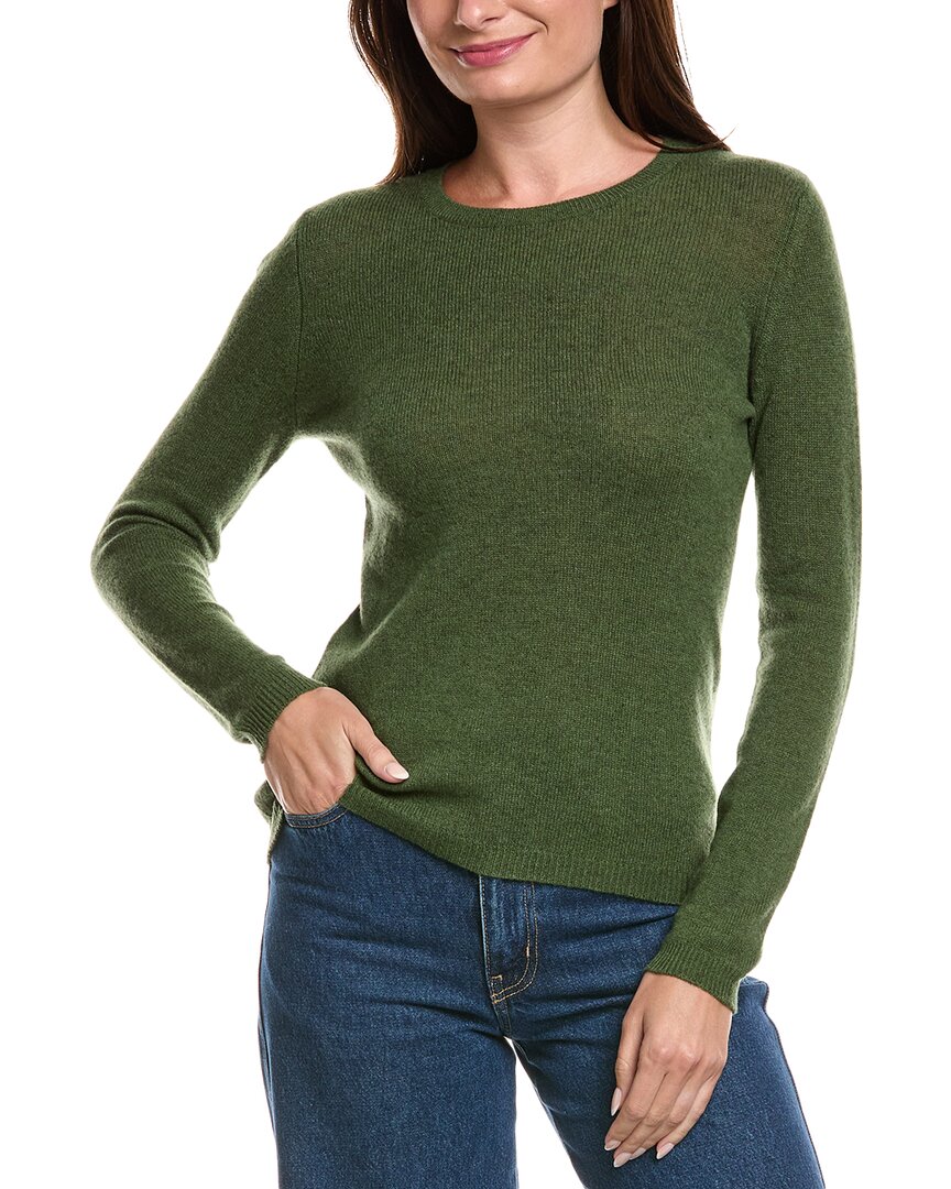 Forte Cashmere Crewneck Cashmere Sweater In Green