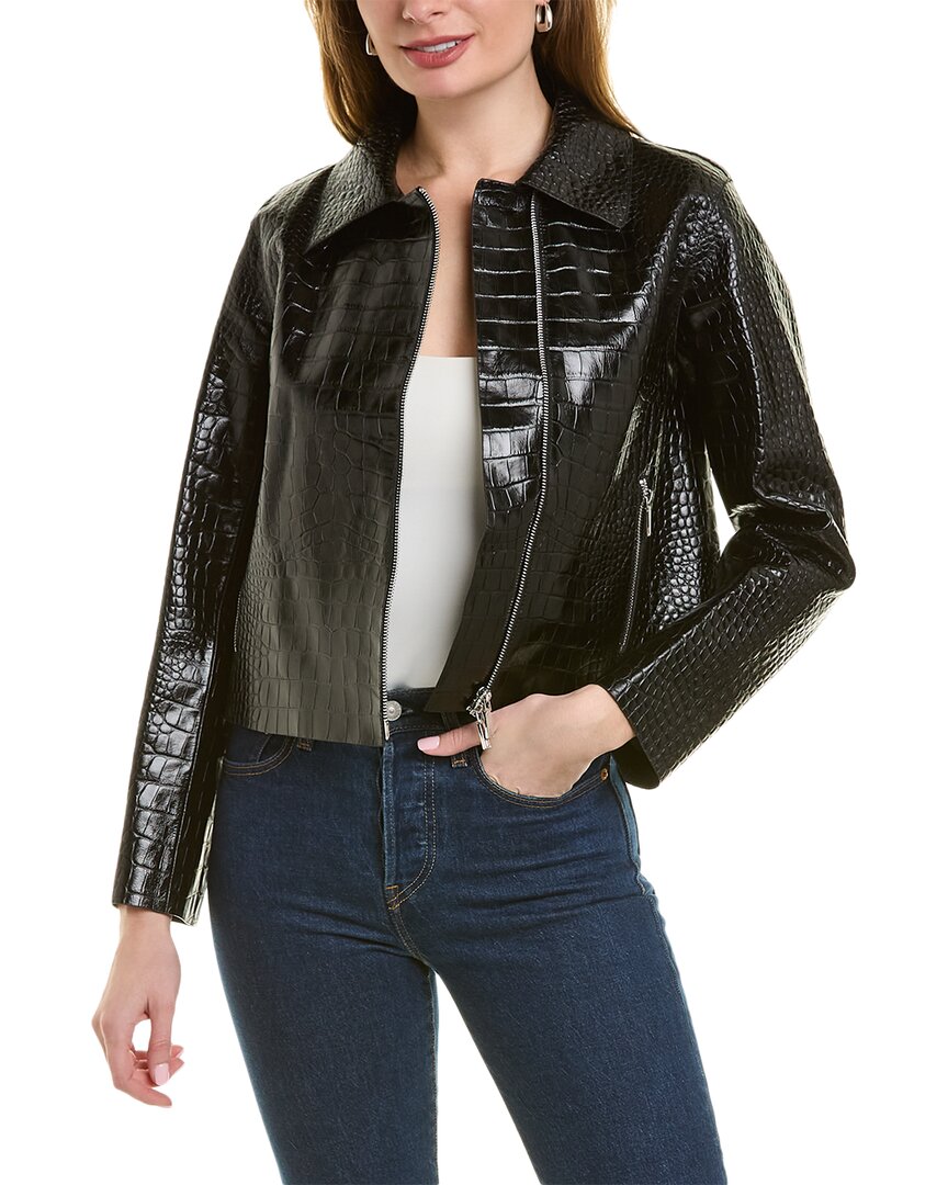 Lafayette 148 Bex Leather Jacket In Nocolor