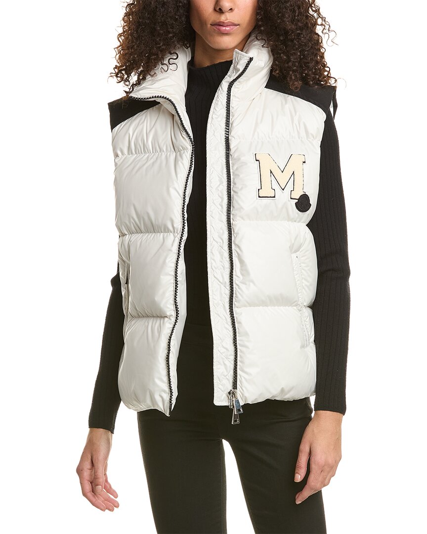 Moncler Oder Canvas-trimmed Quilted Recycled-shell Down Vest In White