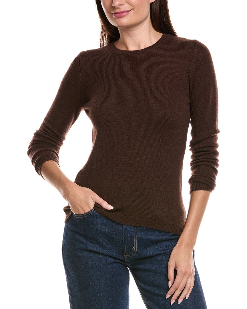 Forte Cashmere Crewneck Cashmere Sweater In Brown